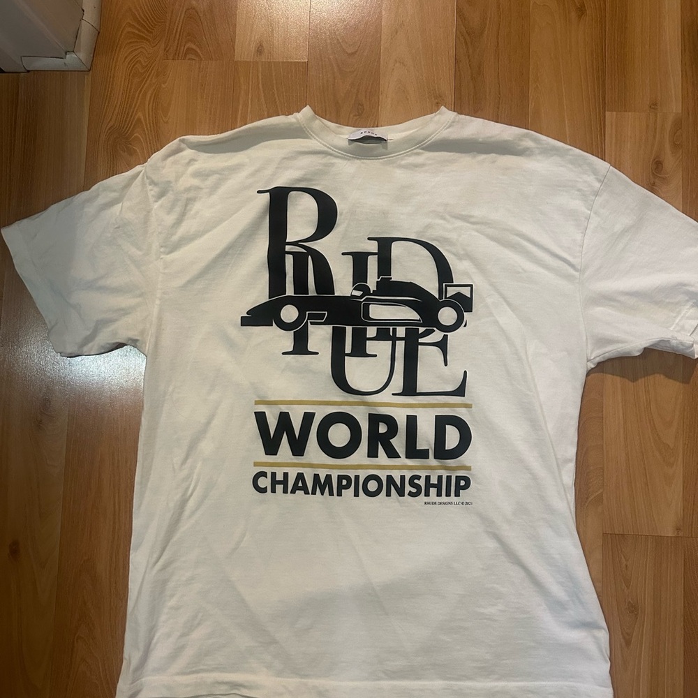 Rhude Cream T-Shirt with Black Lettering - Picture 1 of 4